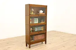 Oak Antique 4 Stack Lawyer Craftsman Bookcase Lundstrom #45376