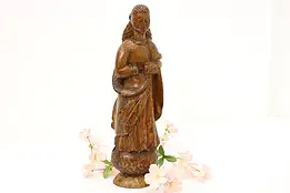 Santo Spanish Antique Carved Sculpture of John the Baptist #45514