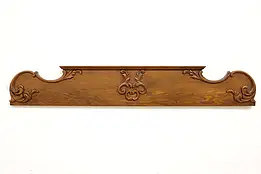 Victorian Antique Architectural Salvage Carved Oak Crest #45642