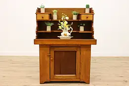 Farmhouse Antique Pine Dry Sink Kitchen Pantry Cupboard #45670