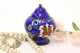 Chinese Vintage Cloisonne Enamel Tea Jar, Flowers #45810