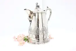 Victorian Antique Silverplate Water Pitcher w/ Swan, Meriden #45245