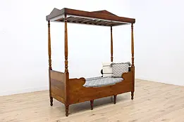 Farmhouse 1840s Antique 4 Poster Canopy Day or Child Bed #45375