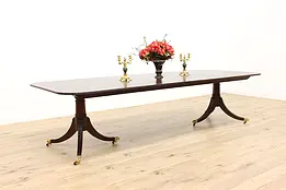 Georgian Design Vintage Banded Mahogany 10' Dining Table #40360