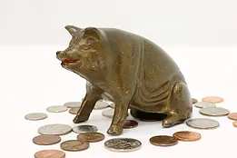 Farmhouse Antique Bronze Finish Cast Iron Pig Coin Bank #45343