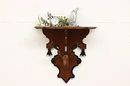 Farmhouse Victorian Antique Carved Deer Head Wall Shelf #45667