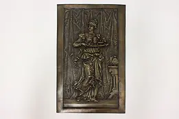 Victorian Antique Classical Bronze Plaque of Woman Server #45388