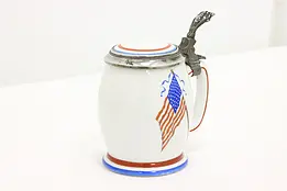 American Flag Ceramic & Pewter Beer Stein or Mug Burley & Co #45875