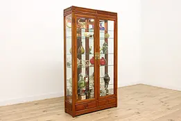 Asian Vintage Rosewood China or Curio Cabinet, Lighted #45929