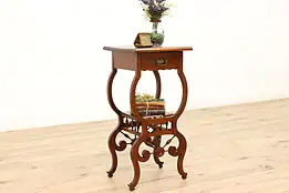 Victorian Antique Nightstand, Plant Stand Sculpture Pedestal #36538