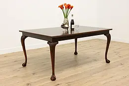 Georgian Vintage Banded Mahogany Dining Table Claw Feet  #39647