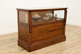 Victorian Antique Oak Jewelry  or Collector Display Showcase #45812