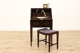 Mahogany Vintage Drop Front Secretary Desk & Bench Century #45936
