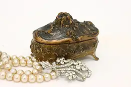 Art Nouveau Gilt Antique Sewing, Ring, or Jewelry Box #45986