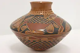 Mexican Antique Mata Ortiz Pueblo Pottery Vase, Elda Hernandez #44793