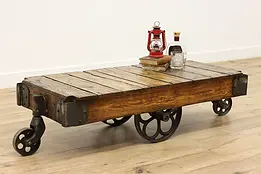Farmhouse Antique Industrial Cart, Coffee Table, Lawson #46296