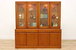 Midcentury Modern Vintage Danish Teak China Cabinet Sanneman #46225