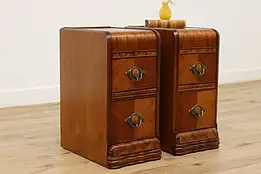 Pair of Art Deco Vintage Waterfall Nightstands Bakelite #45185