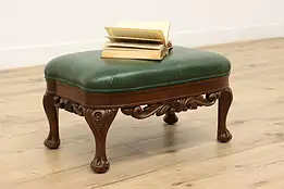 Rocking Gout Vintage Footstool, Mahogany & Leather, Erickson's #37534