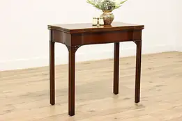 Mahogany Vintage Hall Console, Flip Top Game Table Kittinger #45932