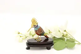 Cloisonne Enamel & Gold Chinese Bird Vintage Sculpture #44548