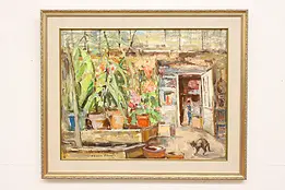 The Greenhouse Vintage Original Oil Painting, Cilfone 34" #46012