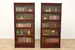 Pair of 5 Stack Antique Lawyer Book or Display Cases, Globe #46425