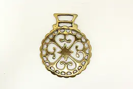 Horse Vintage Brass Harness Medallion, Star #45432