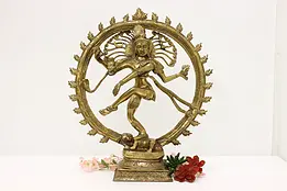 Shiva Dancer Vintage Traditional Brass Indian God Sculpture #45304