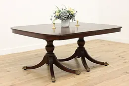 Georgian Antique 12' Mahogany Dining Table, 6 Leaves #45959