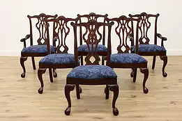 Set of 6 Vintage Georgian Mahogany Dining Chairs Thomasville #46429