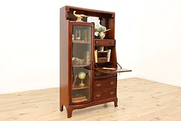 Victorian Antique Side by Side Secretary Desk & Bookcase #46481