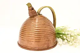 Farmhouse Vintage Copper Tea Kettle or Pot, Bird Whistle #46289