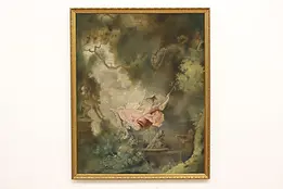 The Swing Antique Oil Painting After Fragonard, Emmert 60" #46457