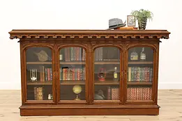 Victorian Antique Solid Oak Bookcase or Display Cabinet #34490