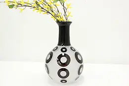 Frosted & Black Vintage Art Glass Vase, 2008 Eouir #46182