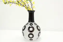 Frosted & Black Vintage Art Glass Vase, 2008 Eouir #46182