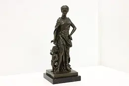 Mother & Child Classical Vintage Bronze Sculpture, Marble  #45546