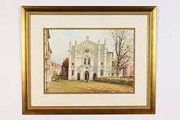 Synagogue Vintage Original Watercolor Painting, Achkasov 41" #45526