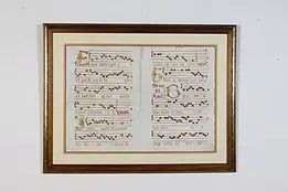 Pair of Latin Hand-Painted Music Manuscript Pages #45544