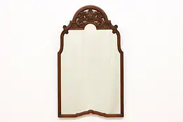 French Design Antique Solid Walnut Wall Hanging Mirror #46444