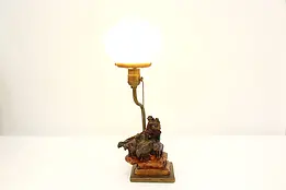 Bronze Clad Shepherd Antique Sculpture Desk Lamp, United #44990