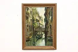 Venice Gondola Vintage Original Oil Painting, Padovani 31" #46013