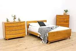 Midcentury Modern Vintage 3 pc Full Size Bedroom Set Heywood #46061