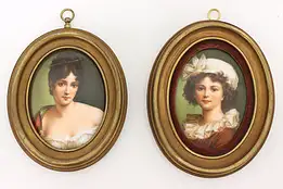 Pair of Antique Painted Portraits on Porcelain, Closson #46492