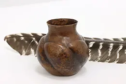 Persian Antique Pumpkin Shape Hammered Copper Vase #44910
