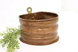 Farmhouse Vintage Turkish Copper & Brass Planter Wall Pocket #46285