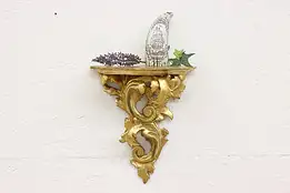 Florence Italian Vintage Carved Gold Bracket Wall Shelf #46460