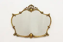 French Design Antique Carved Burnished Gold Mirror #45757
