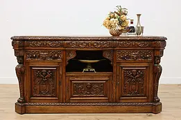 Italian Renaissance Antique Oak Sideboard or Server, Horner #46123